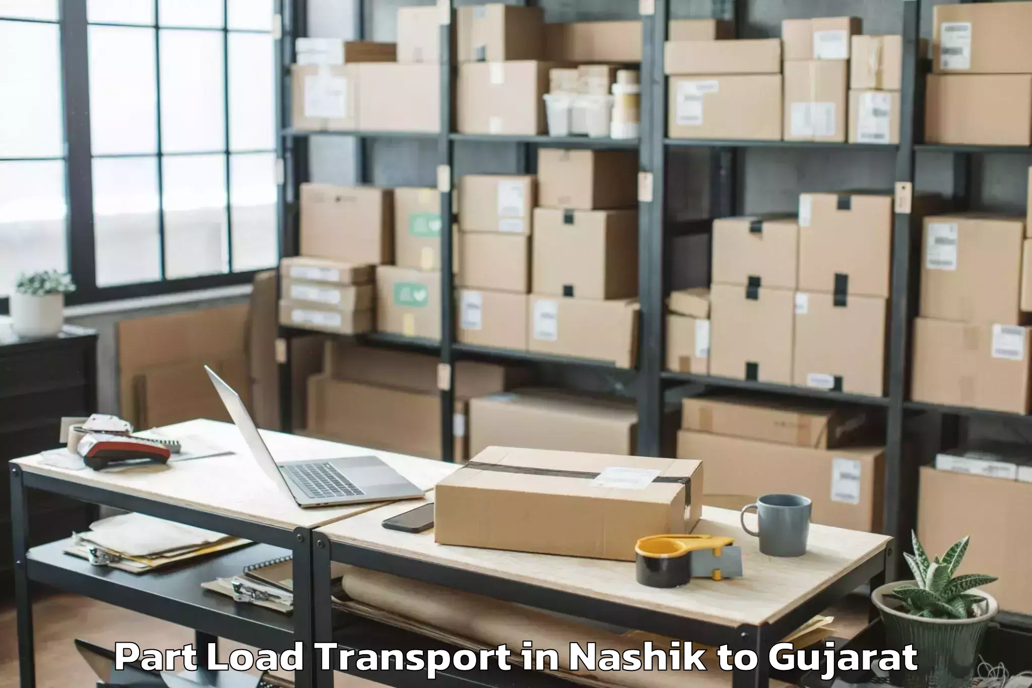 Book Nashik to Jhulasan Part Load Transport